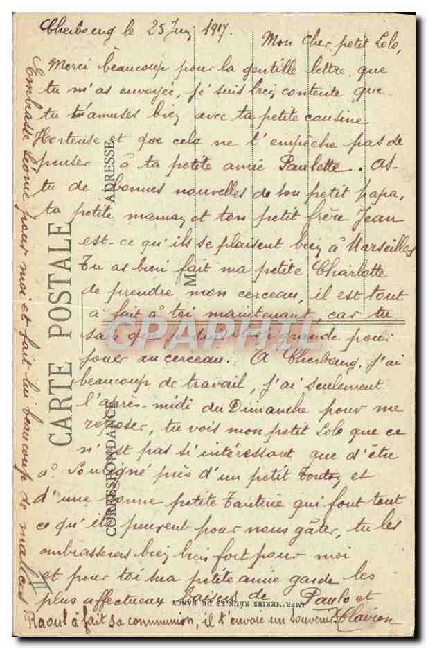 Cherbourg - Arsenal Maritime - Le Poste des Torpilleurs — Collection F. C., Cherbourg — Verso