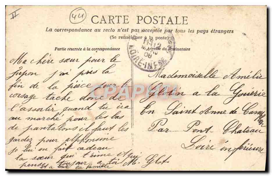 CPA Le grand Theatre Nantes — Verso