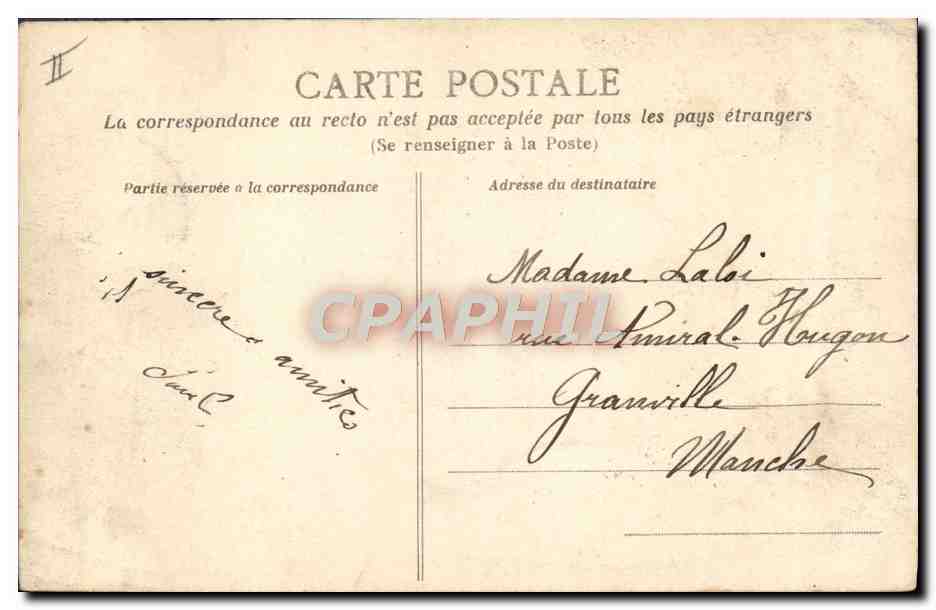 CPA Le grand Theatre et la rue Crebillon Nantes — Verso