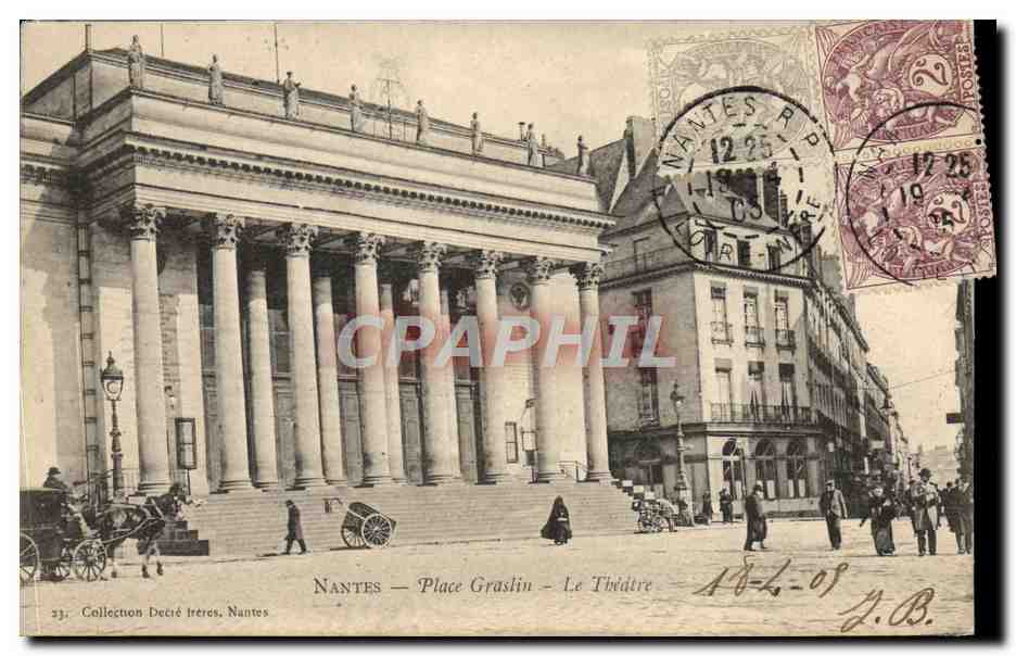CPA Nantes Le Theatre Place Graslin 