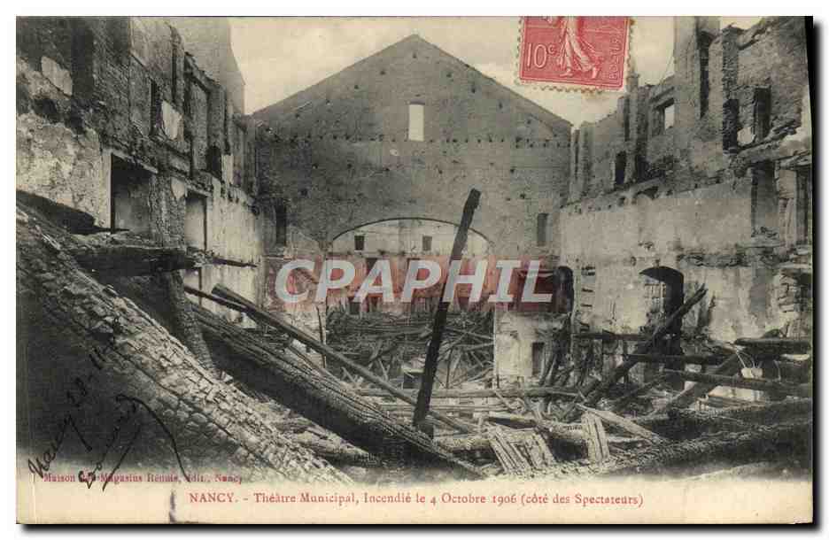 CPA Nancy Le Theatre municipal Incendie le 4 octobre 1906 Cote des spectateurs 