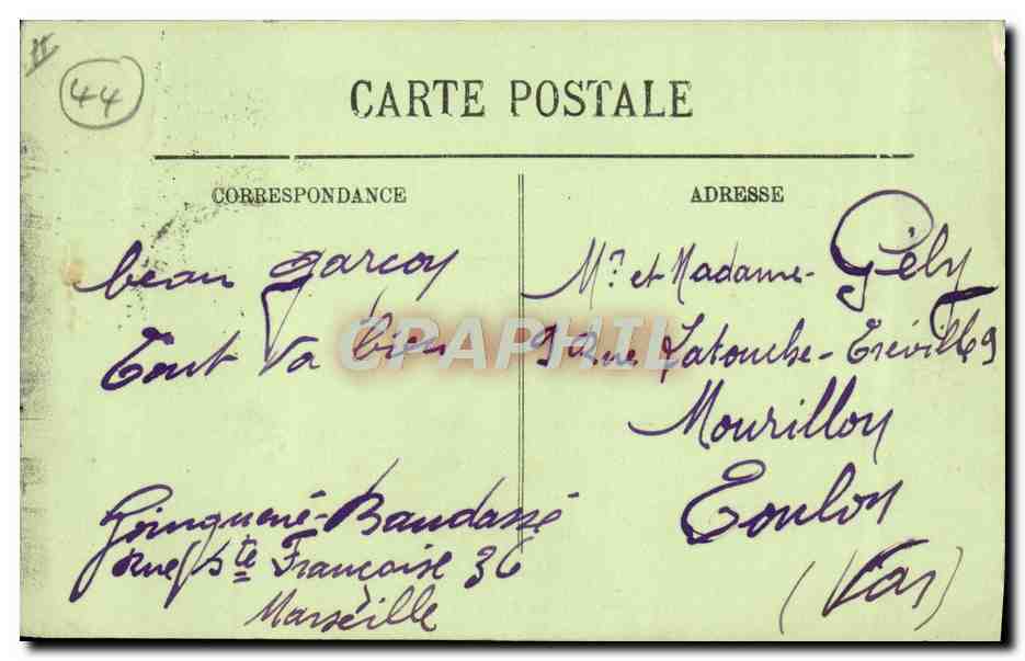 CPA Nantes Le Theatre Graslin et la rue Crebillon — Verso