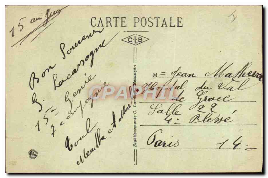 CPA Nancy Place Stanislas Le Theatre et Grand Hotel — Verso