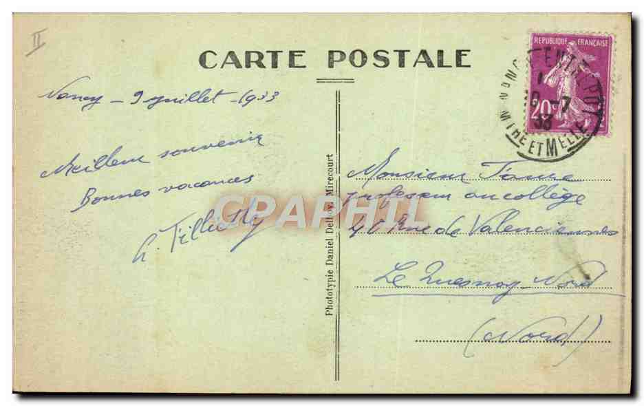 CPA Le Theatre municipal Nancy — Verso
