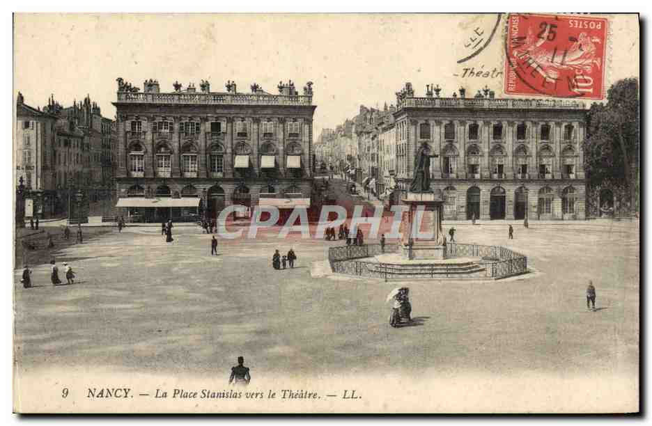 CPA Nancy La place Stanislas vers le Theatre 