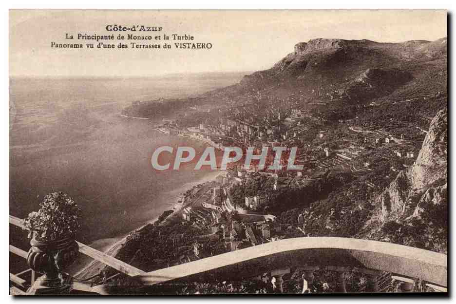 CPA Principaute de Monaco et la Turbie Panorama vu d'une des terrasses du Vistaero 