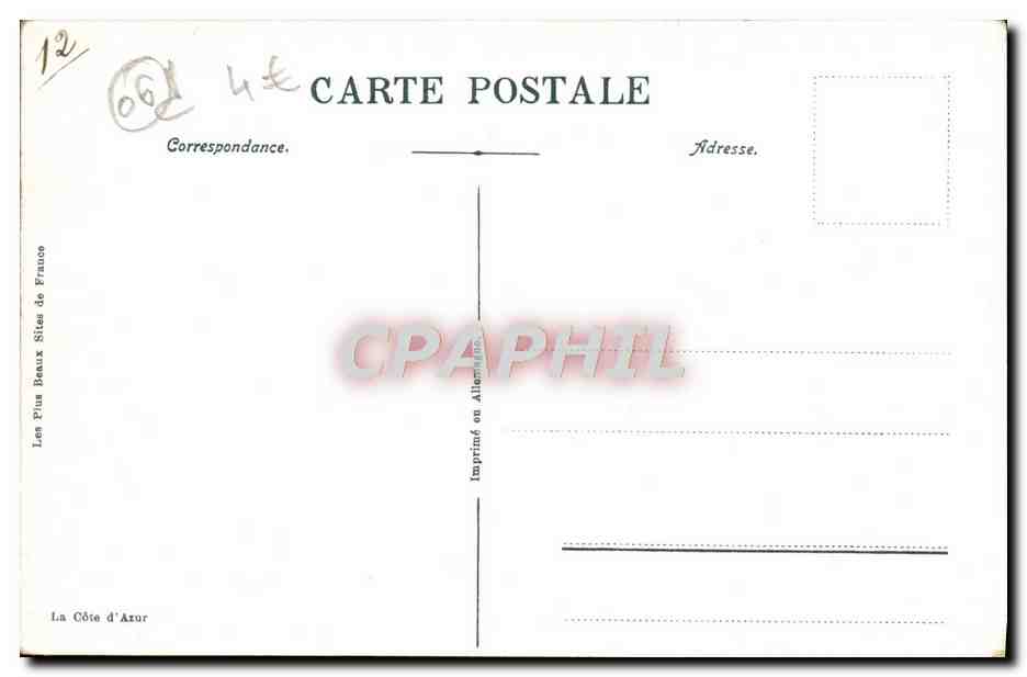 CPA Roquebrune Cap Martin Le Grand Hotel Au loin Monte Carlo Monaco — Rückseite