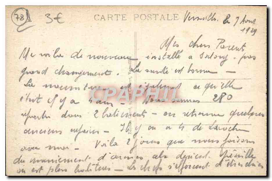CPA Versailles Le Parc La Grotte des Bains d'Apollon  — Verso