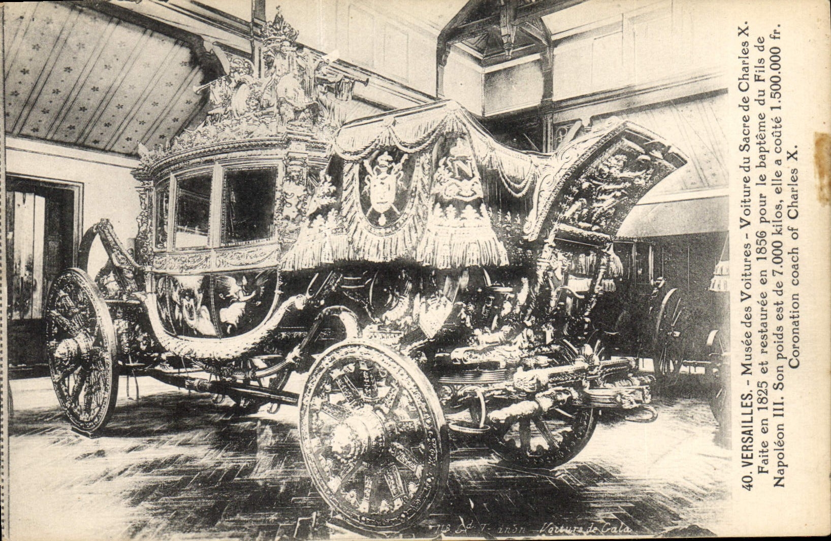 CPA Versailles Musee des voitures Voiture du sacre de Charles X 