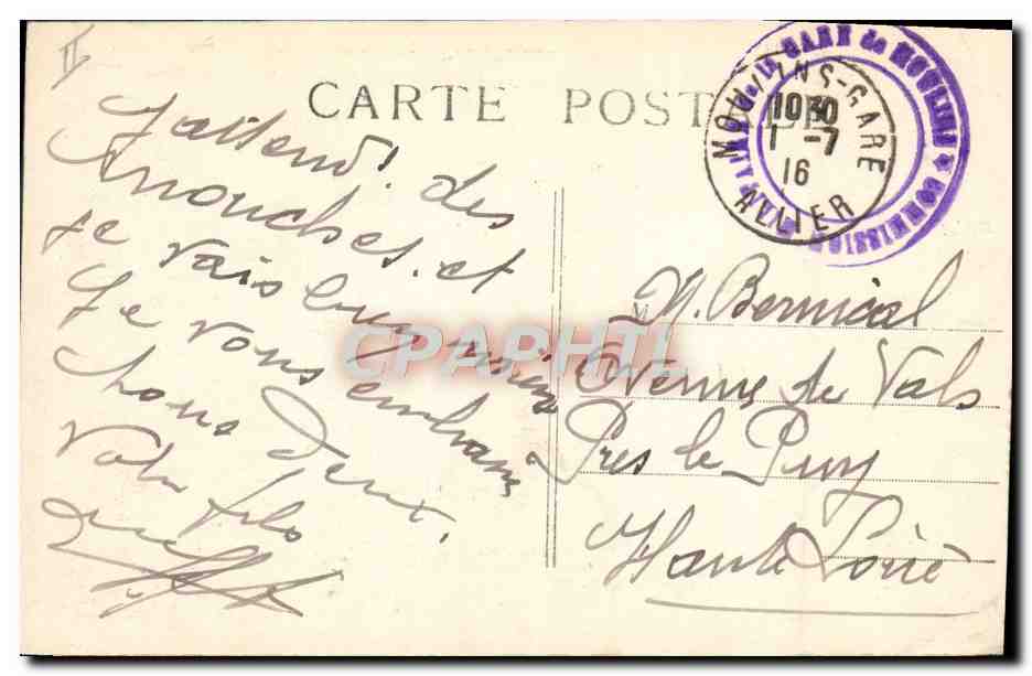 Moulin - La Cathédrale - La Maison Mantin et La Prison (Ancien Château des Ducs de Bourbon) — Paquet, éd. Moulin — Verso
