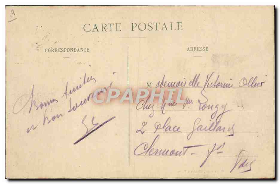CPA Prison Riom Maison centrale et Rampe de Layat  — Verso