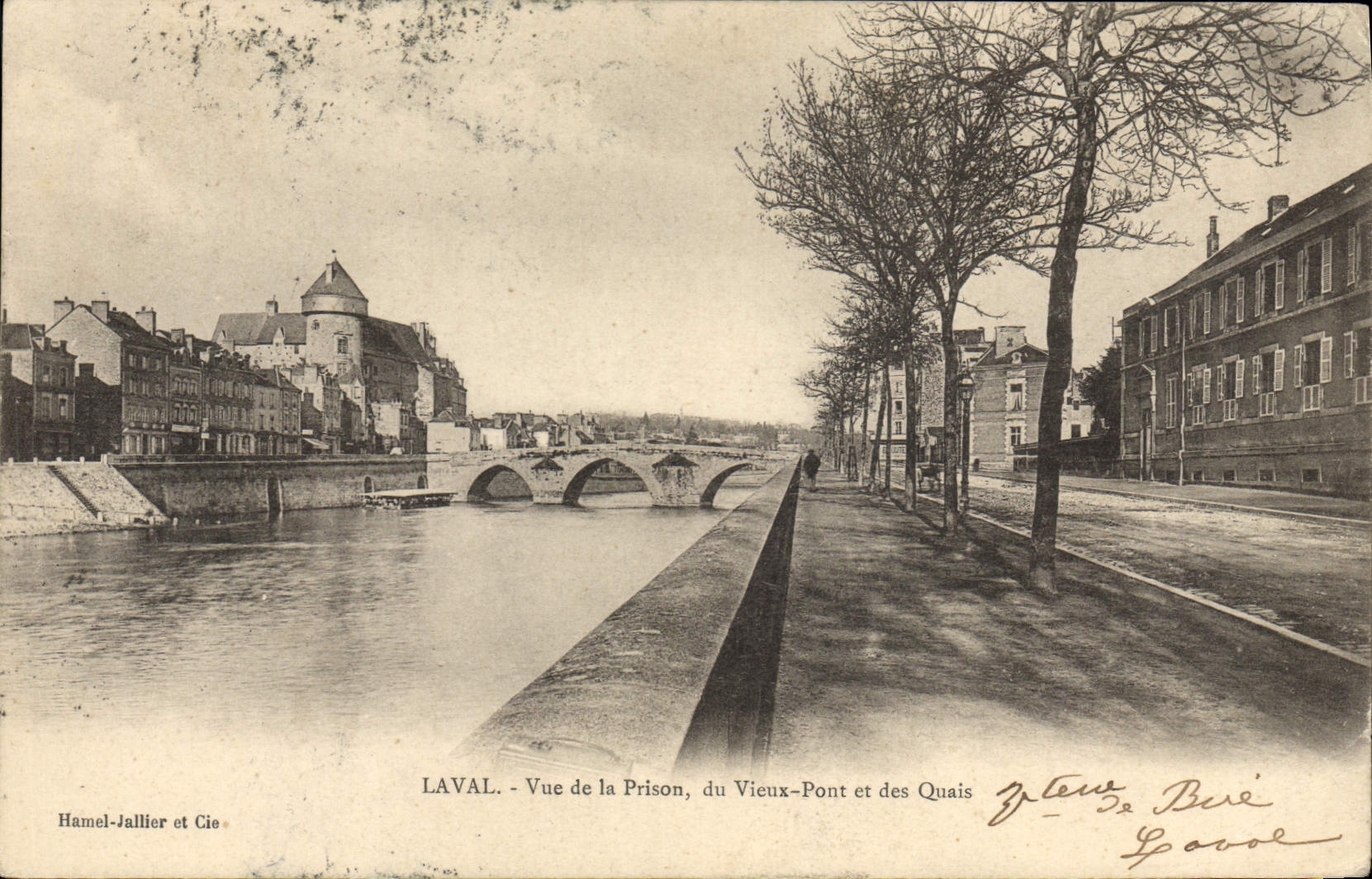 La Vallée - Vue de la Prison, du Vieux-Pont et des Quais — Hamel-Jallier et Cie