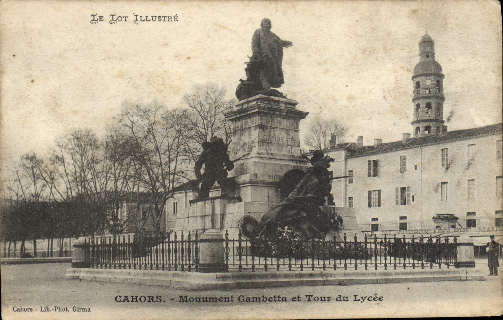 Cahors - Monument Gambetta et Tour du Lycée — Le Tot Illustré, Lib. Phot. Girma