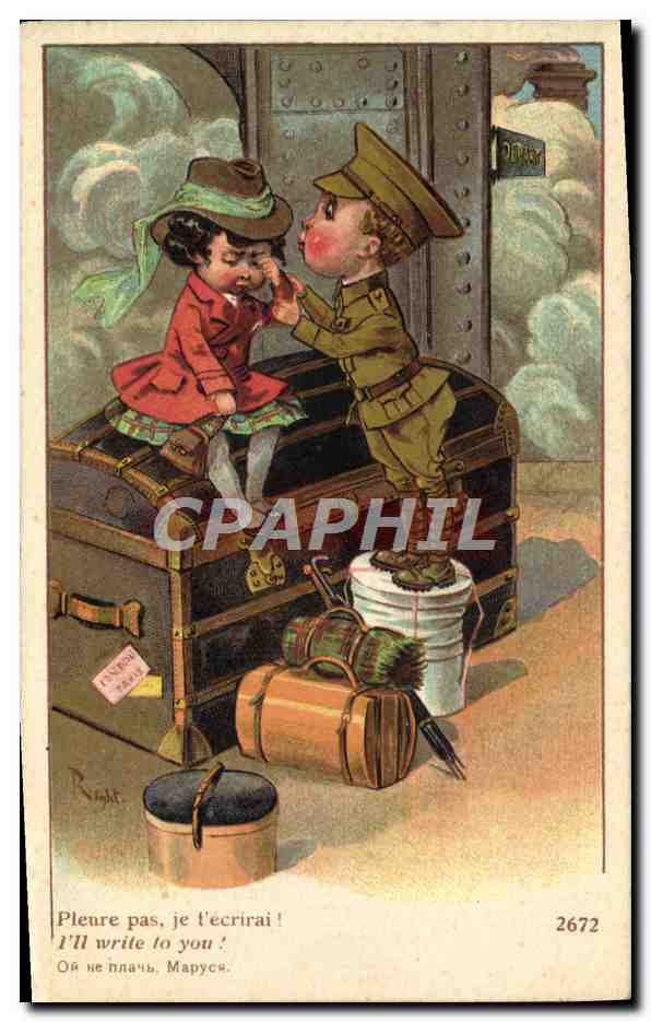 CPA Illustrateur Enfant Militaria