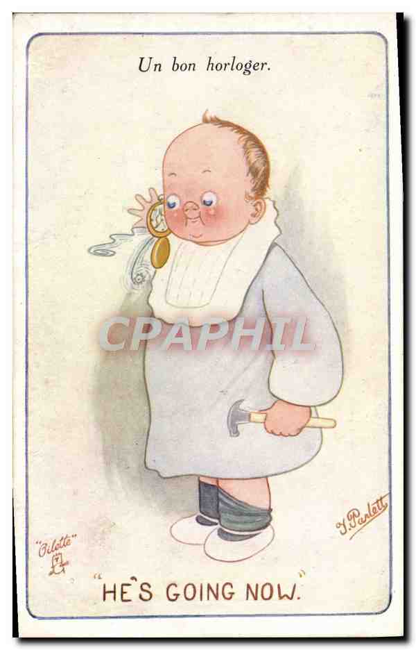 CPA Illustrateur Enfant Parlett Horloger 