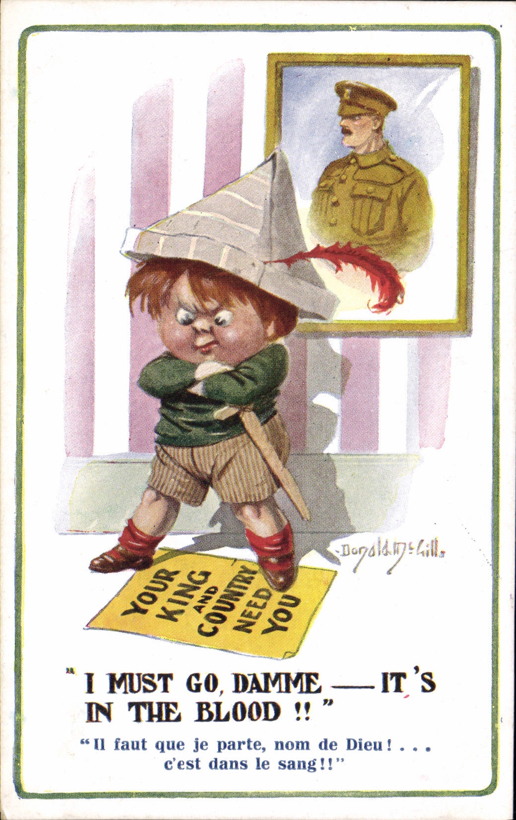 CPA Illustrateur Enfant Soldat Militaria Donald Mc Gill