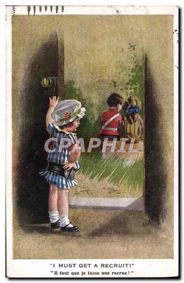 Enfant en uniforme — Recrue — Inter-Art Co. London, série TWELVE-FIFTY, n°1253