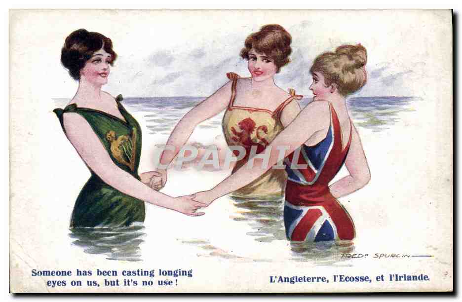 CPA Illustrateur Femmes L'Angleterre l'Ecosse et l'Irlande 