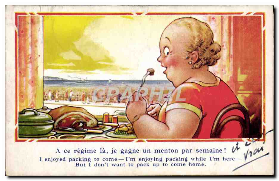 CPA Illustrateur Femme Regime