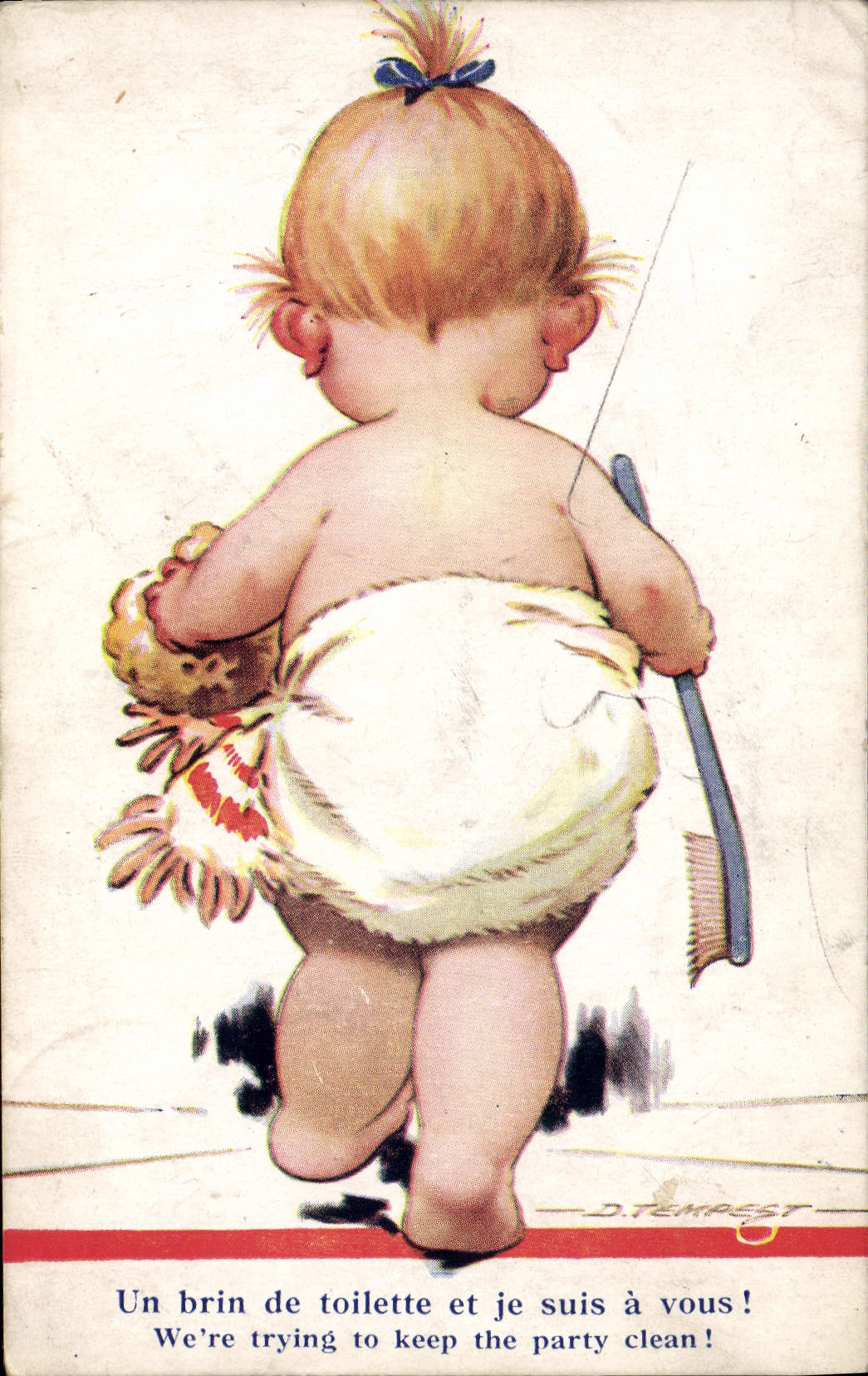 CPA Illustrateur Enfant Tempest