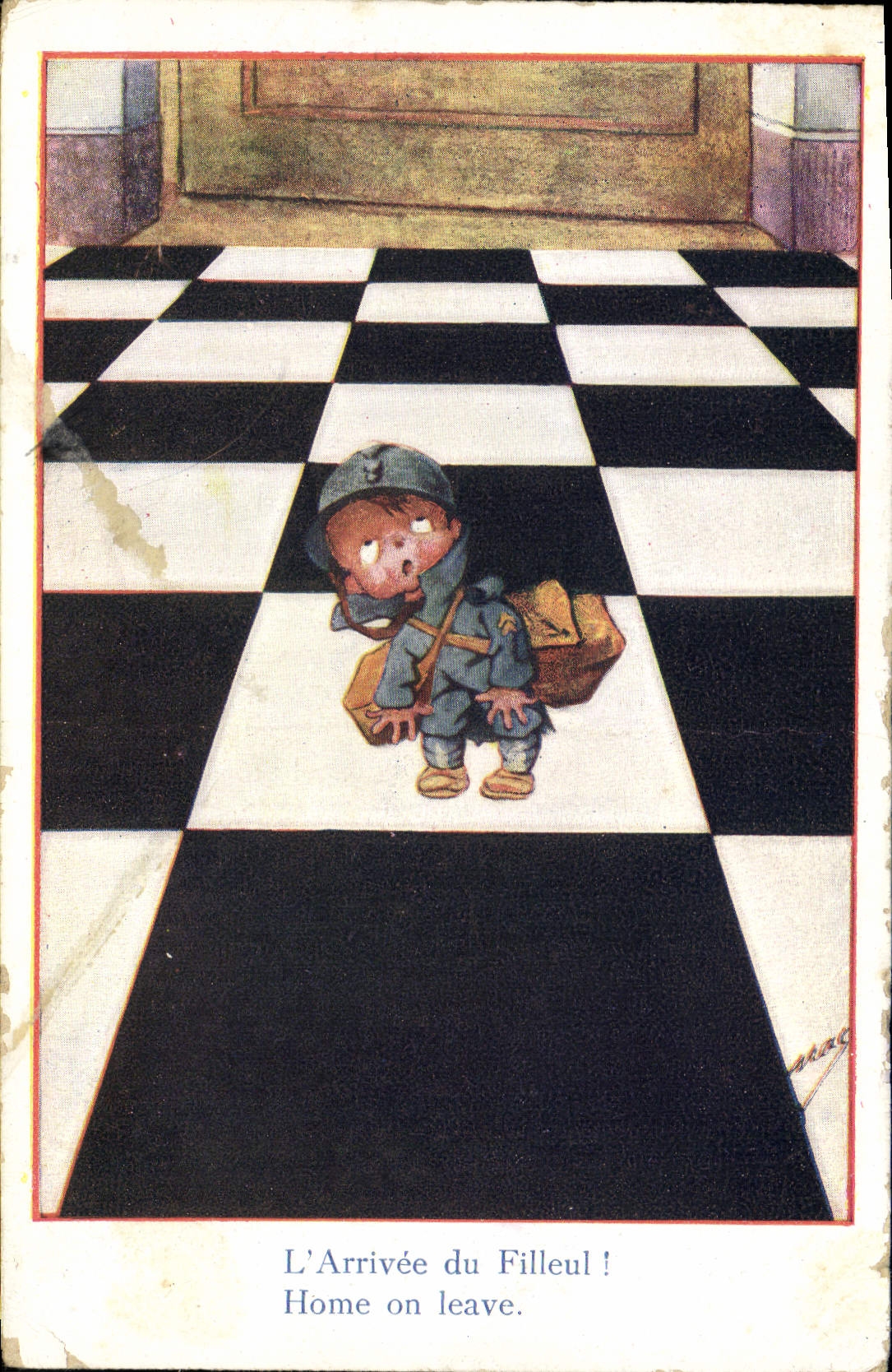 CPA Illustrateur Enfant Soldat Militaria