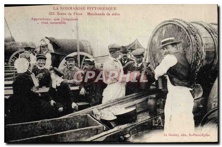 CPA Normandie Scene de foire Marchands de cidre TOP 