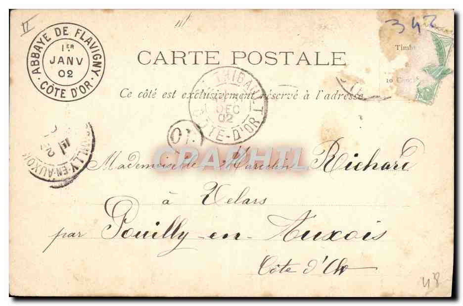 CPA Abbaye de Flavigny Cloitre exterieur Salles d'expedition des Anis  — Rückseite