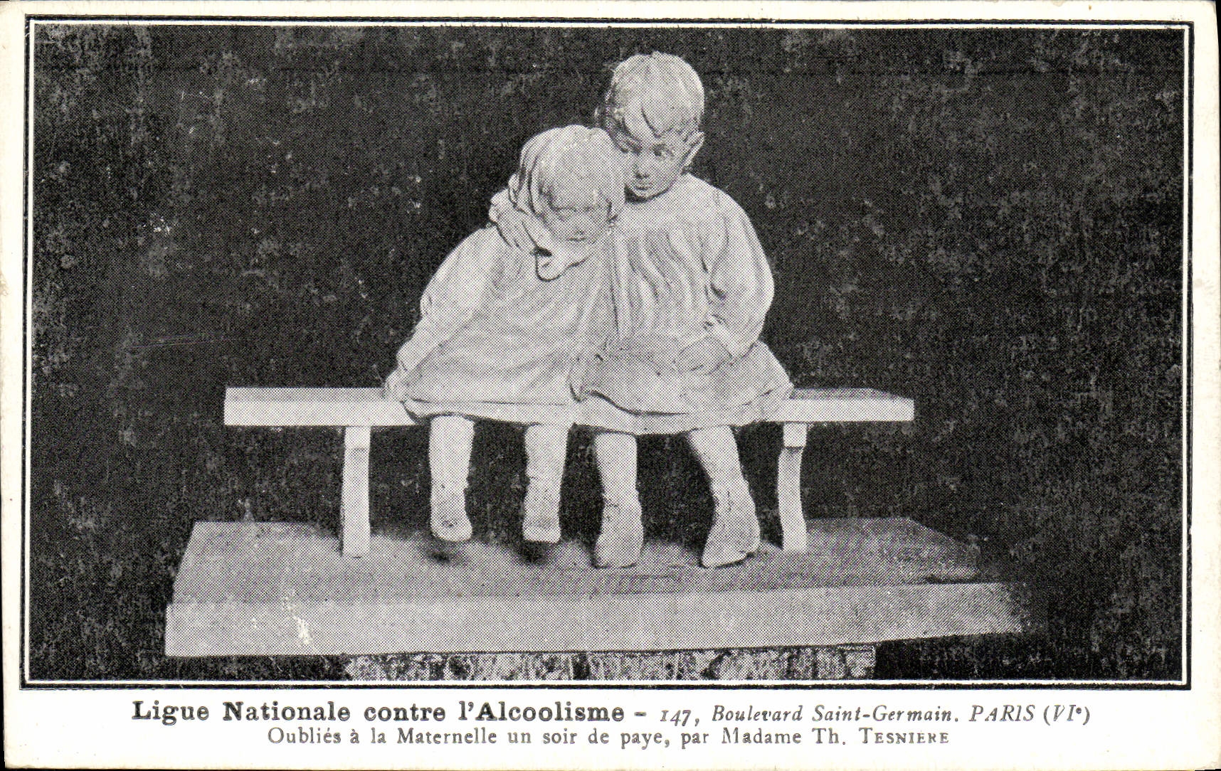 Oubliés à la Maternelle un soir de paye — Ligue Nationale contre l’Alcoolisme — par Madame Th. Tesnière, Paris (VI)