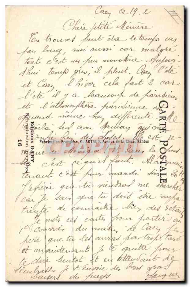 CPA Normands  — Verso