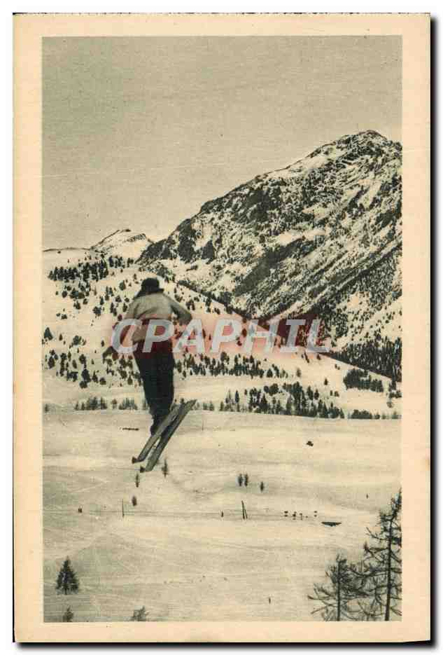 CPA Sports d'hiver Ski Briancon Mont Genevre Un saut de K Balmat 