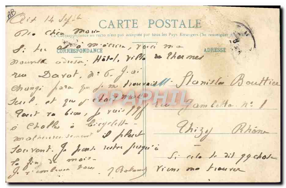 En Ski — Sports d'hiver — E. Reynaudo Éditeur Chaubery n°2436 — Verso