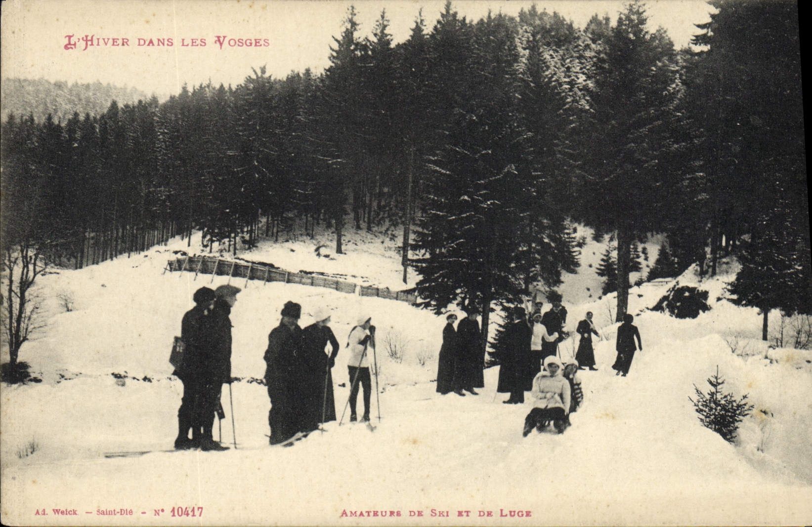 De Winter in de Vosges — Liefhebbers van ski en slee — Ad. Welck, Saint-Dié, N° 10417