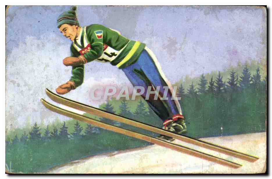 CPA Sports d'hiver Ski Jeux Olympiques Ski saut messieurs 1932 Lake Placid 1936 Garmish 