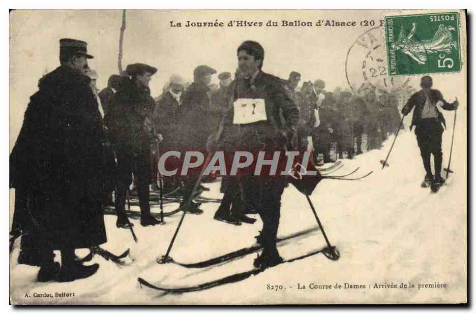 La Journée d'Hiver du Ballon d'Alsace — Course de Dames : Arrivée de la première — A. Cardot, Belfort
