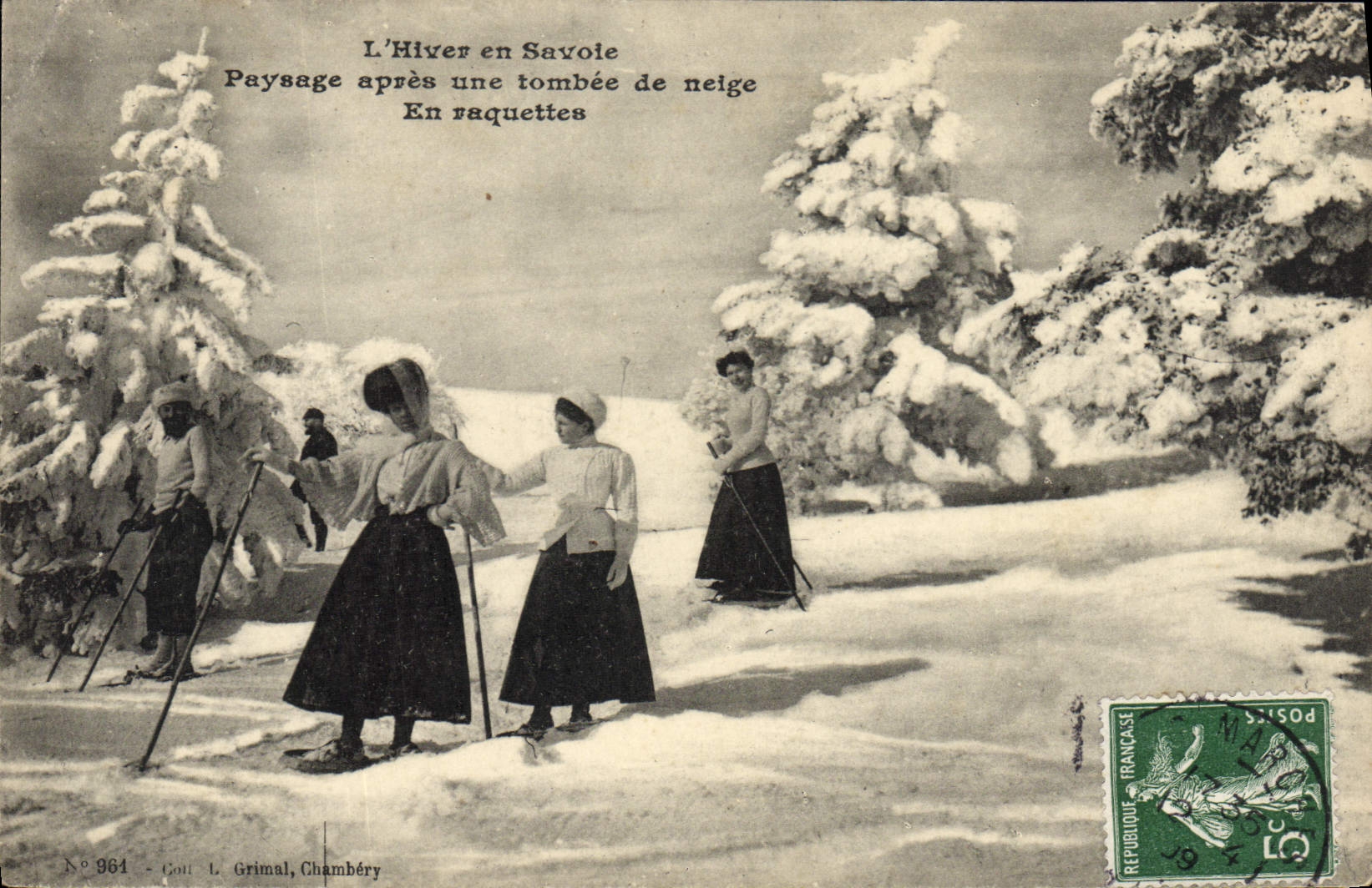 L'Hiver en Savoie — Paysage après une tombée de neige en raquettes — Grimal, Chambéry, n° 964