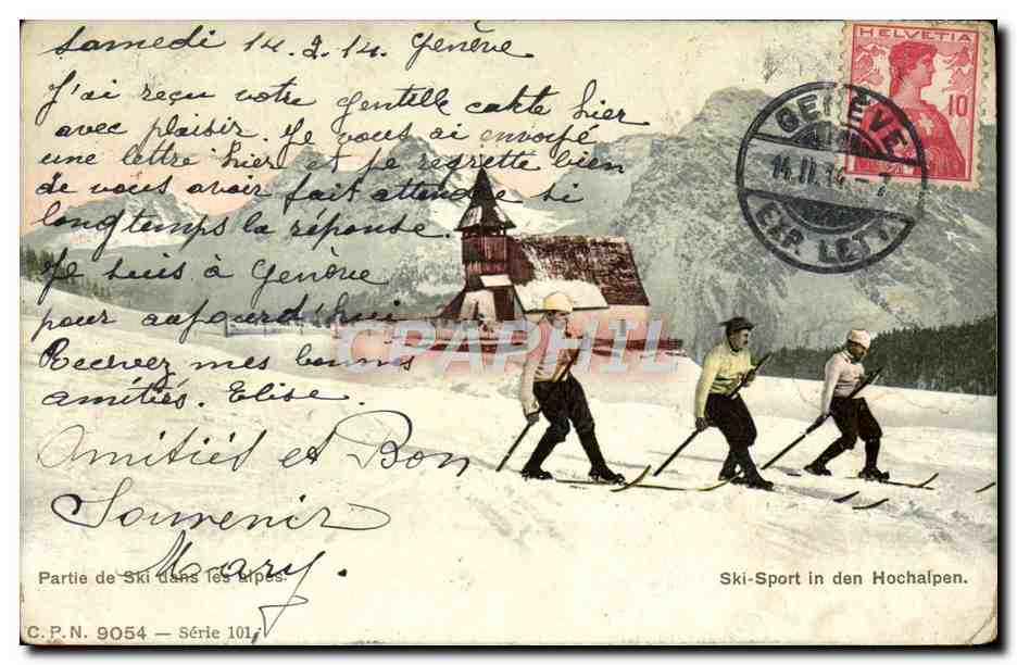 CPA Sports d'hiver Ski sport in den Hochalpen Suisse