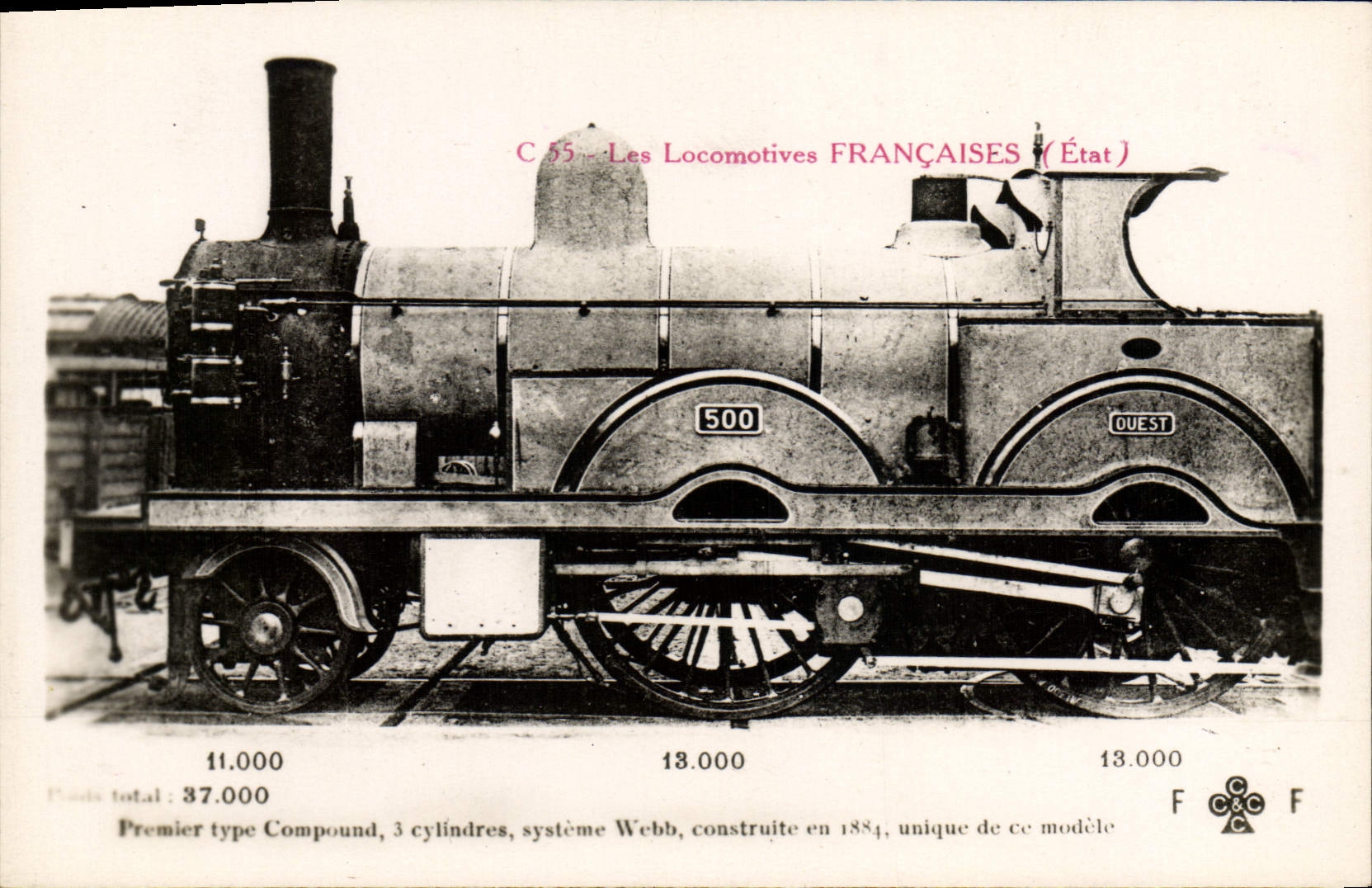 CPA Train Locomotive Premier Type Compound Systeme Webb 