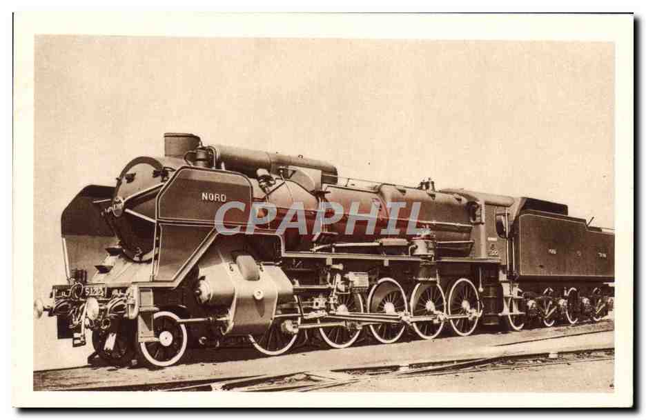 CPA Train Locomotive Chemin de fer du Nord Locomotive 5 1201 5 1230