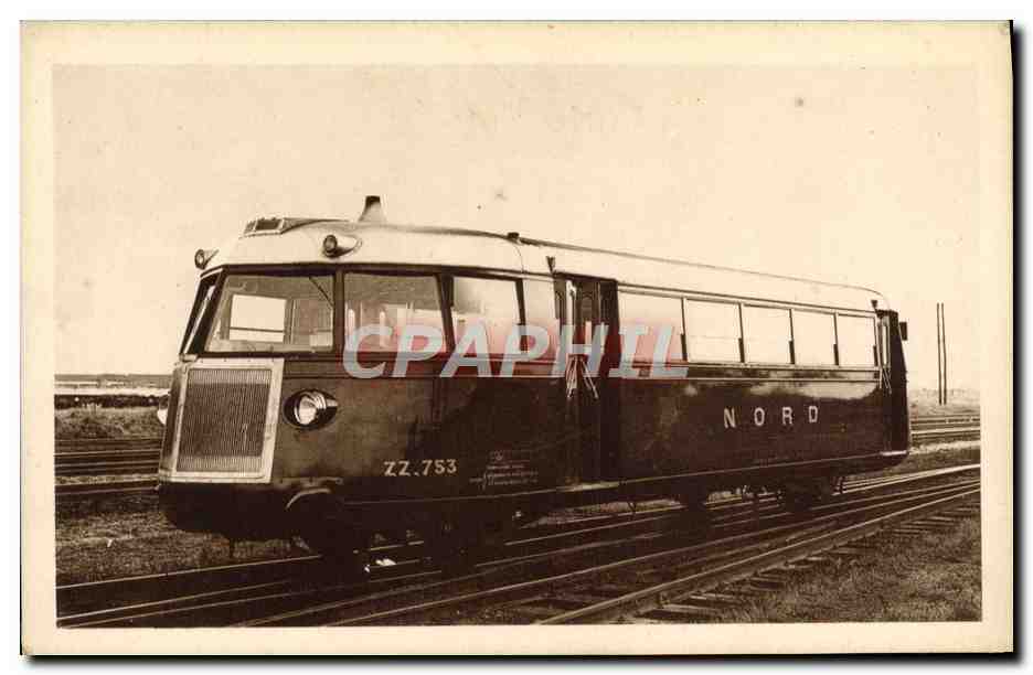 CPA Train Locomotive Chemin de fer du Nord Automotrice Renault 2 essieux