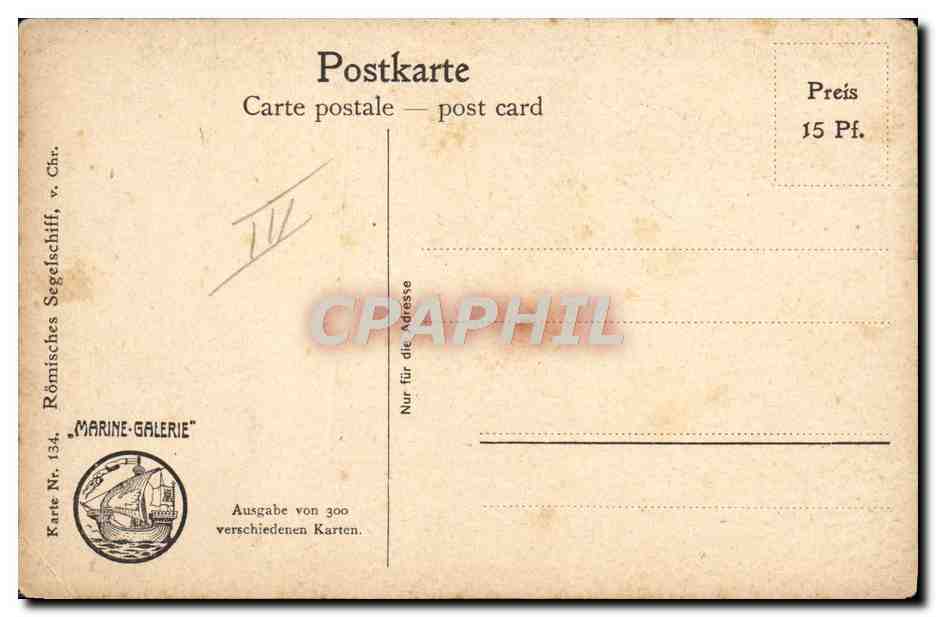CPA Bateau Voilier Rome — Verso