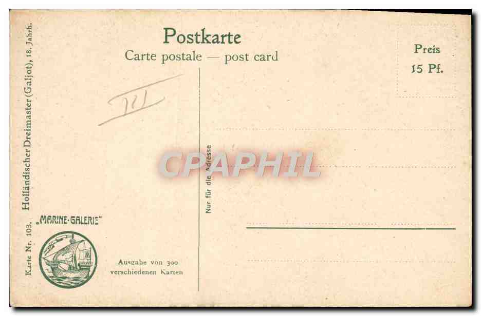 CPA Bateau Voilier Hollande 18eme — Verso