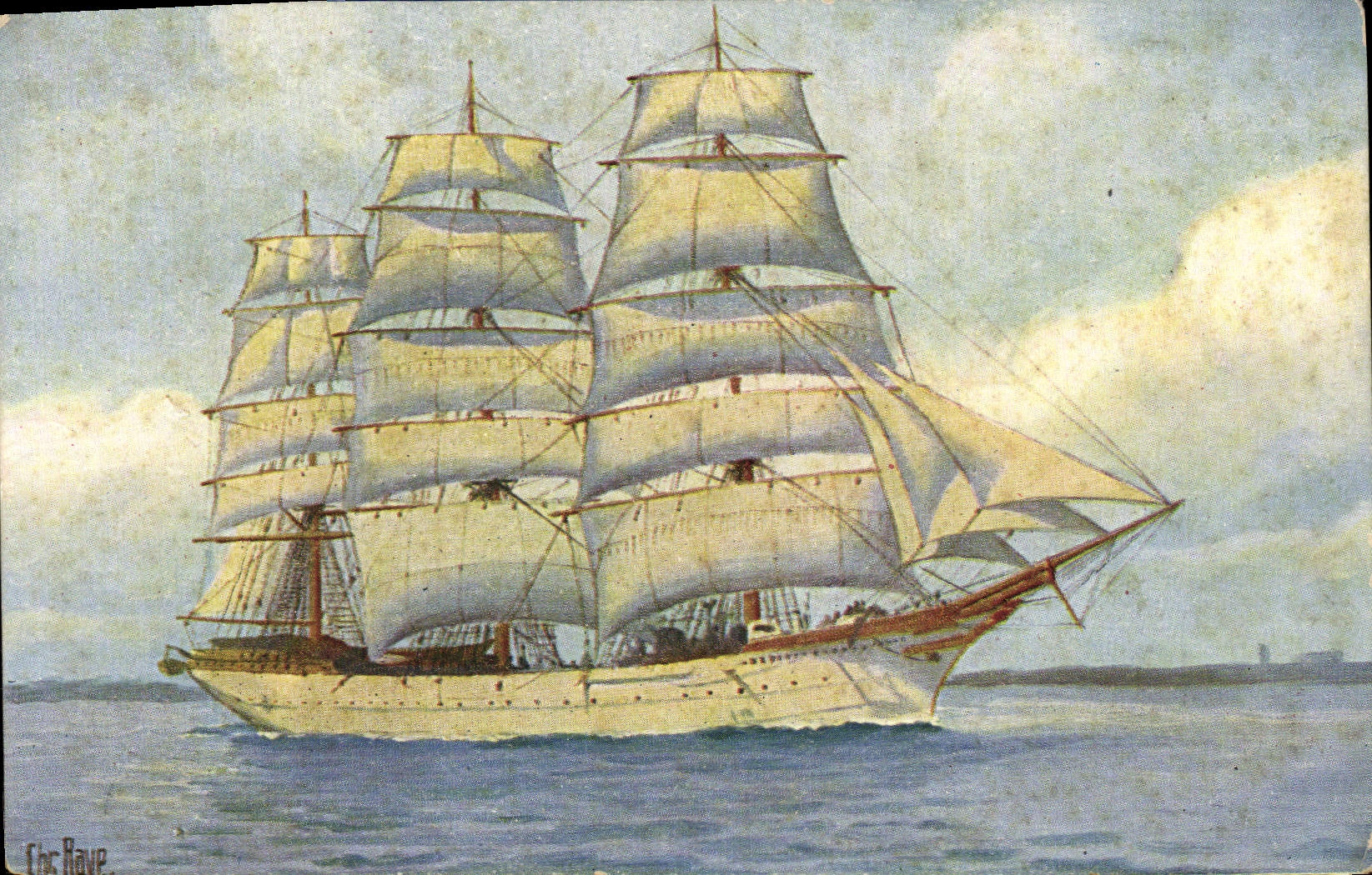 Jungenschulschiff „Großherzogin Elisabeth“ — 1901 — Marine-Galerie, Karte Nr. 185