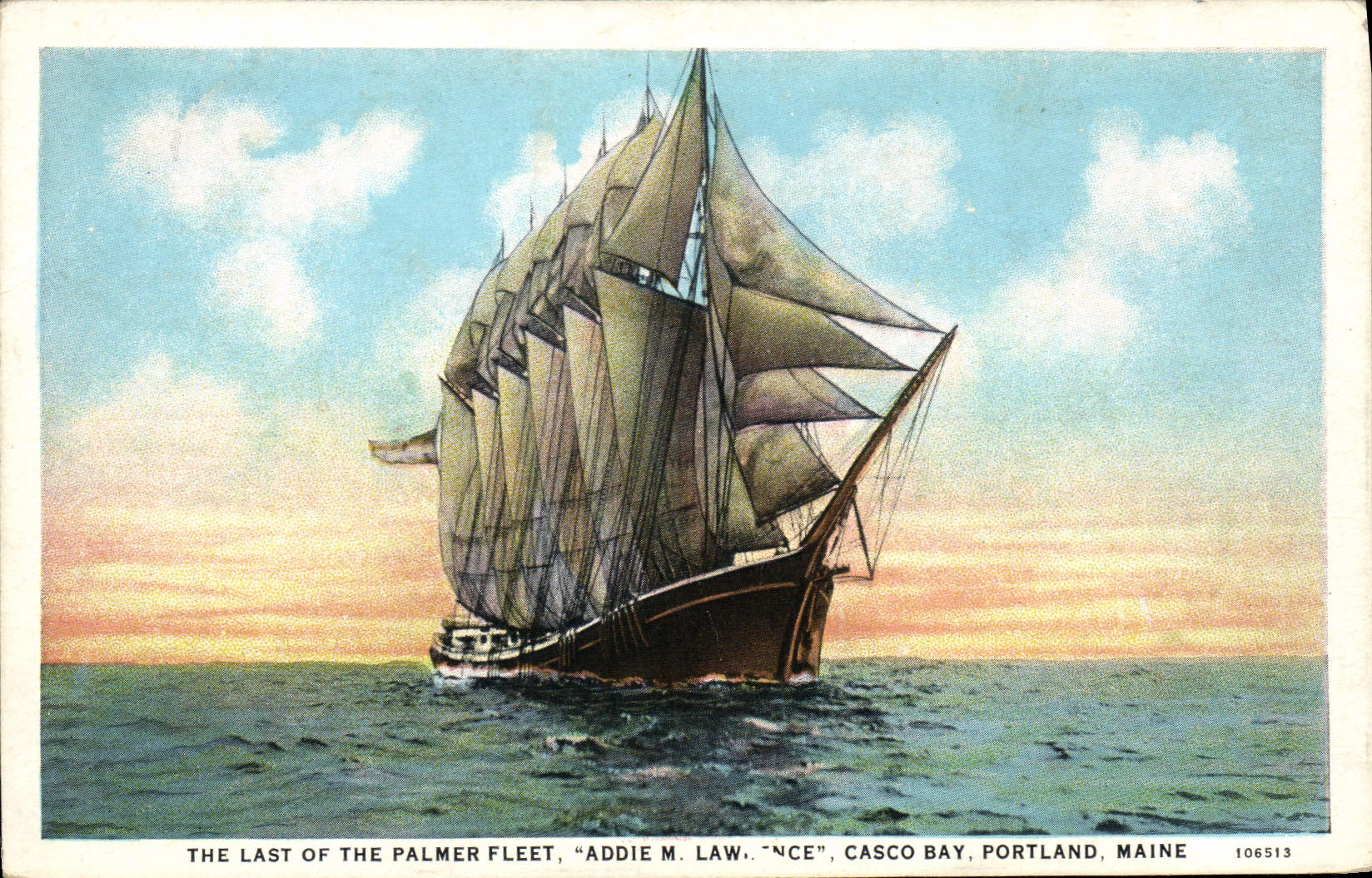 CPA Bateau Voilier The last of the palmer Fleet Addie M Lawrence Casco Bay Portland Maine 