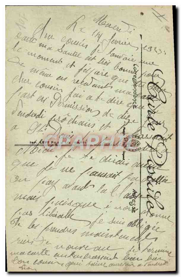 CPA Militaria Caserne Avon Entree du quartier Lariboisiere — Rückseite