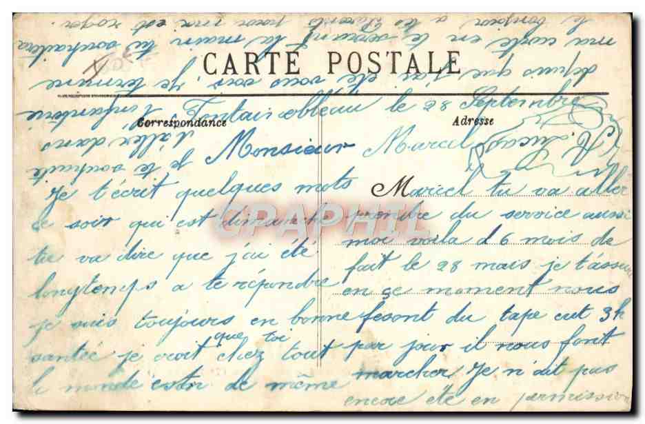 CPA Militaria Caserne Fontainebleau Quartier Boufflers 7eme Dragons — Rückseite