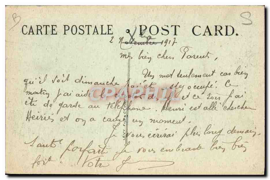 Cantine des deux drapeaux pour les permissionnaires (Croix Rouge Américaine) — Un des Pavillons de Vente — éditeur non visible — Verso
