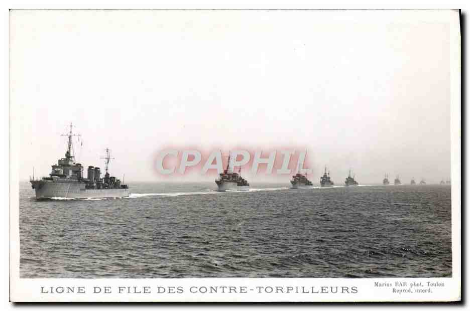 CPA Bateau Guerre Ligne de file des contre torpilleurs