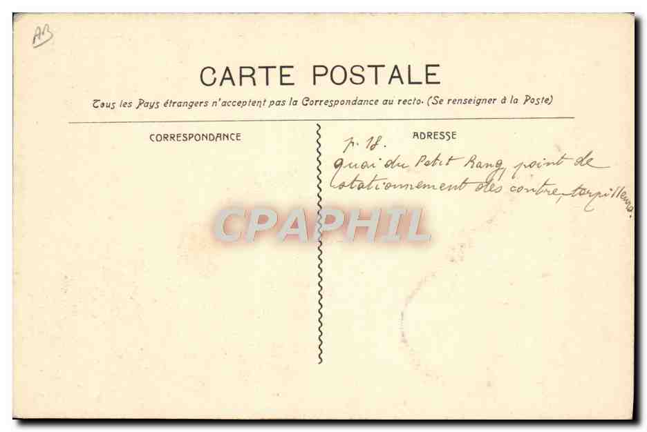 CPA Bateau Guerre Torpilleurs au petit rang  — Verso