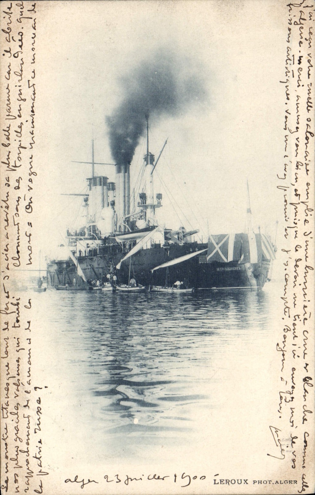 Bateau de guerre britannique — Algésiras — Leroux Phot. Alger
