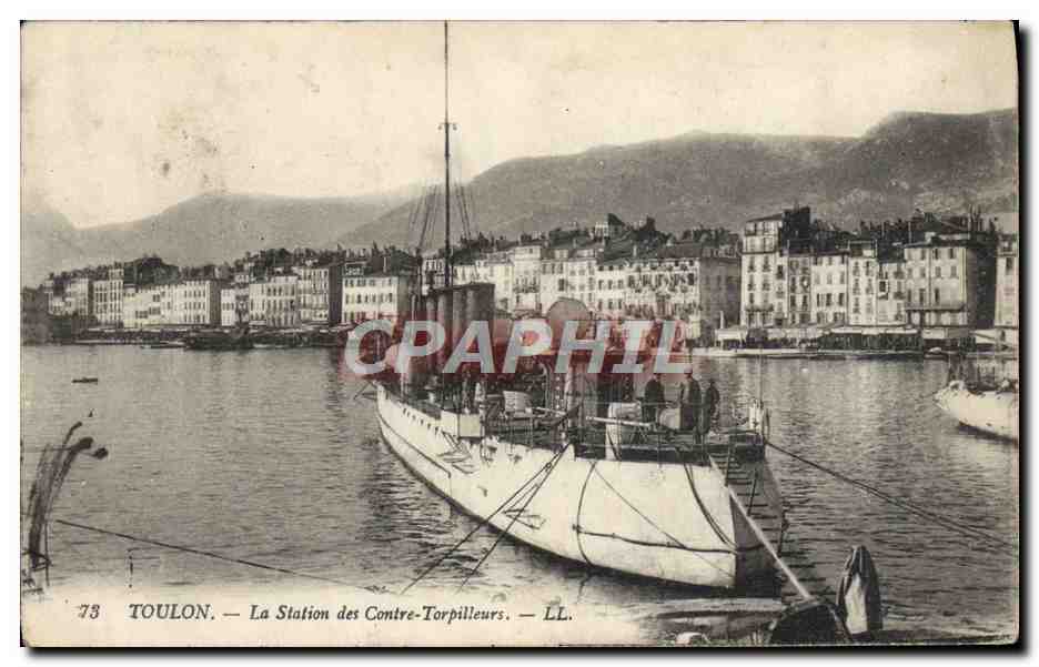 CPA Bateau Guerre Toulon la station des contre torpilleurs 